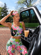 Vintage Garden Floral Sports Bra Set