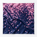 Midnight Sakura Cascade 100% Mulberry Silk Square Scarf