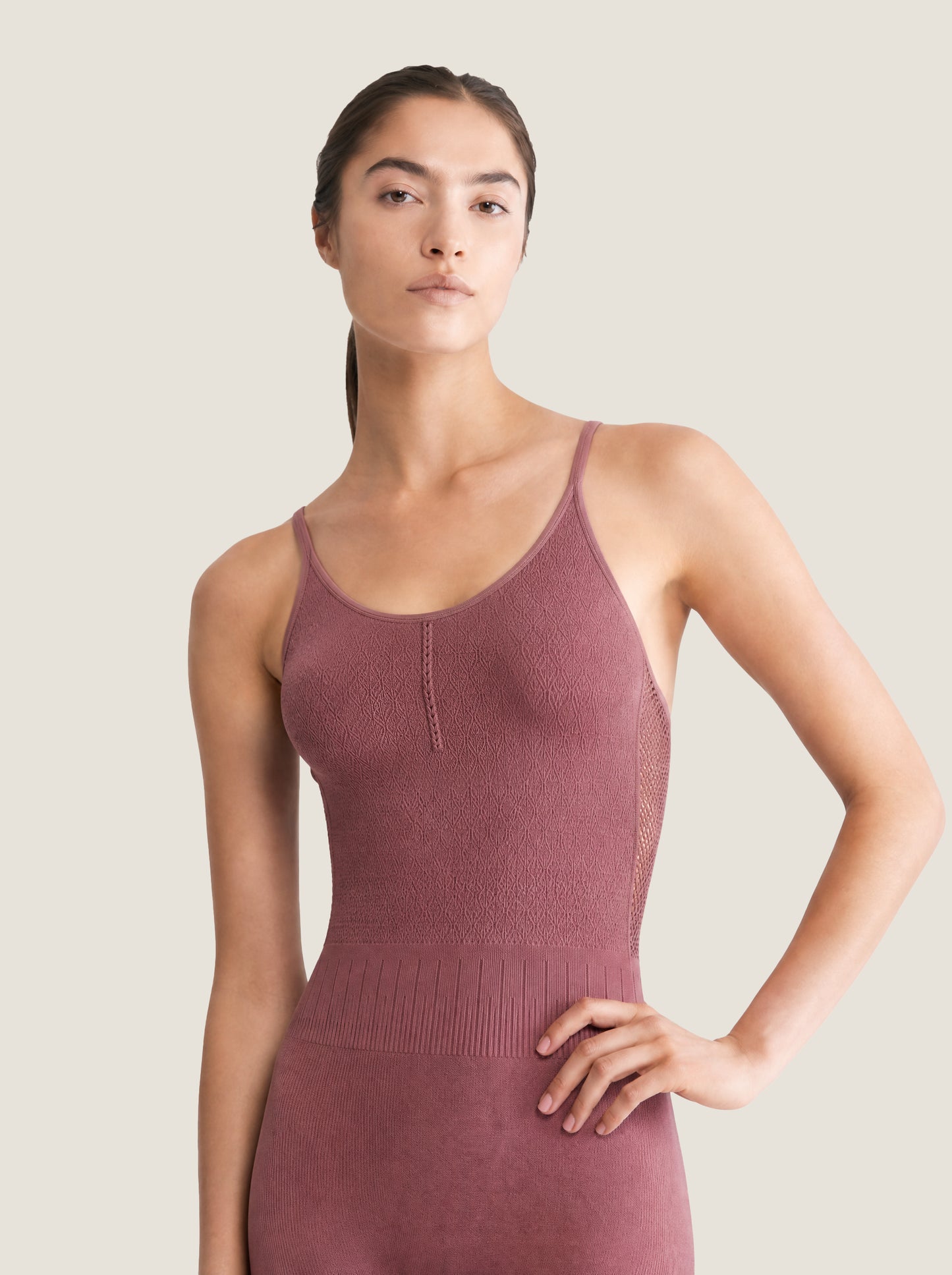Mesh-Panel Seamless Unitard
