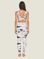 Mummy Cat Halloween Sports Bra Set