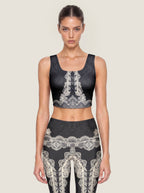 Gothic Lace Corset Sports Bra Set