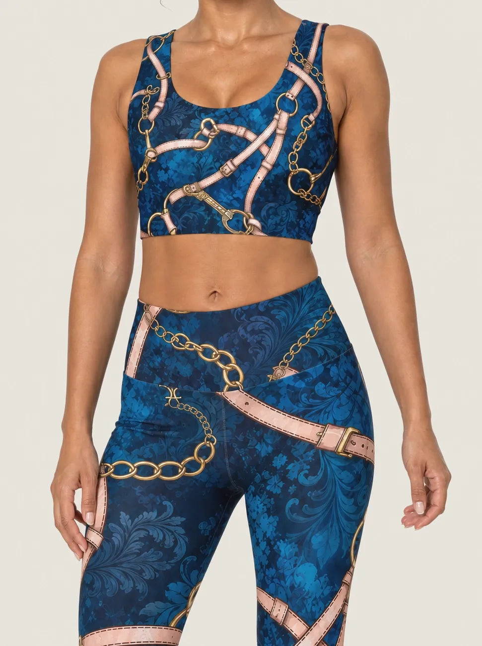 Midnight Chain Longline Sports Bra Set