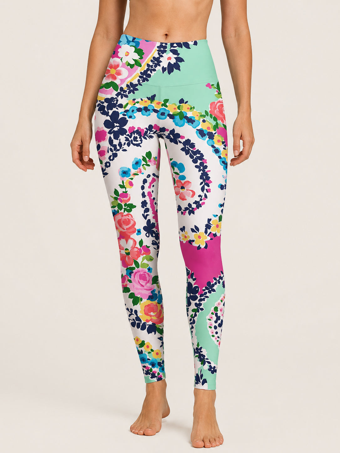 Vintage Floral Patchwork  Sculpt Leggings