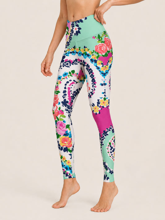 Vintage Floral Patchwork  Sculpt Leggings