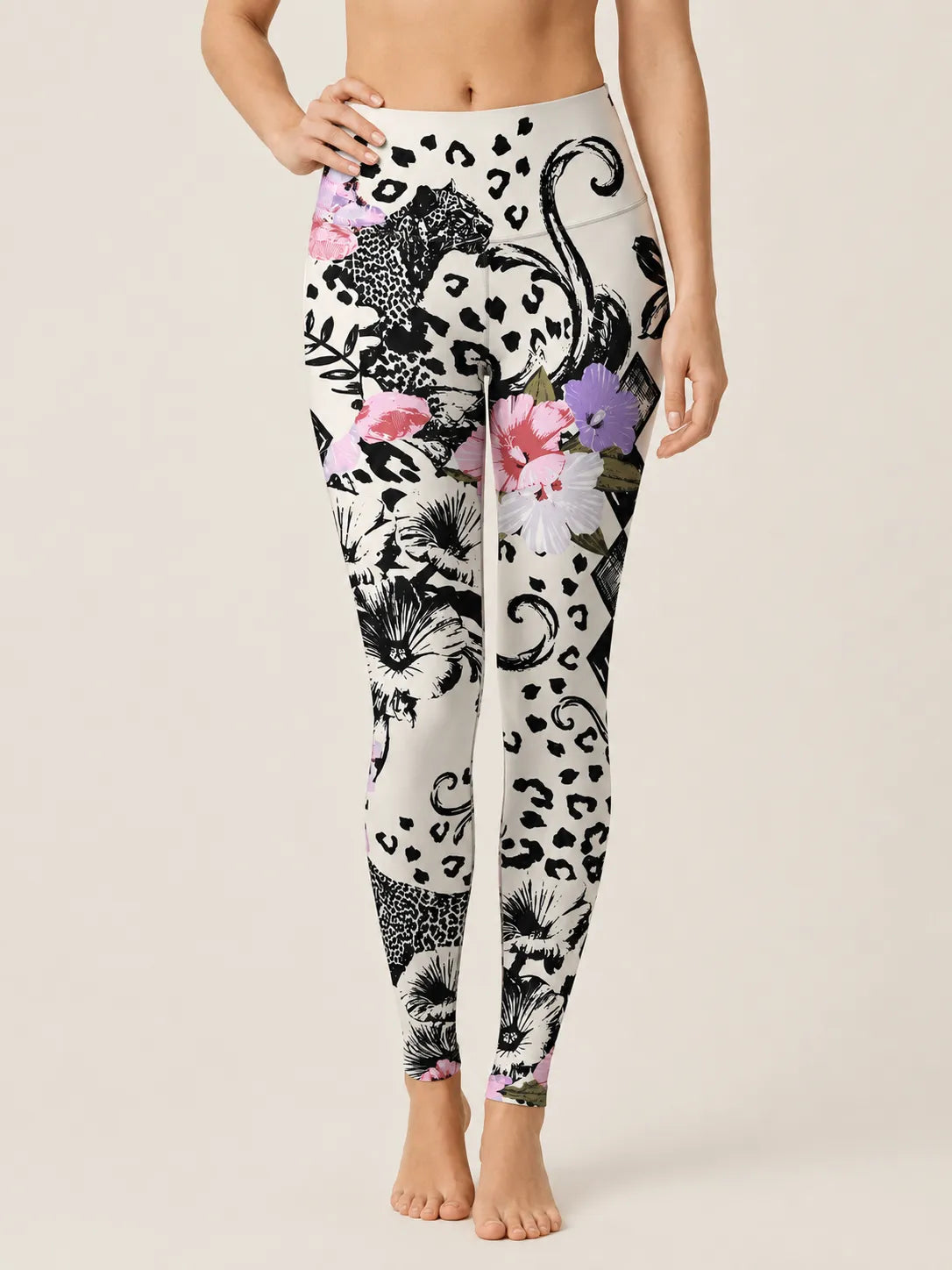 Leopard Floral Panther  Sculpt Leggings