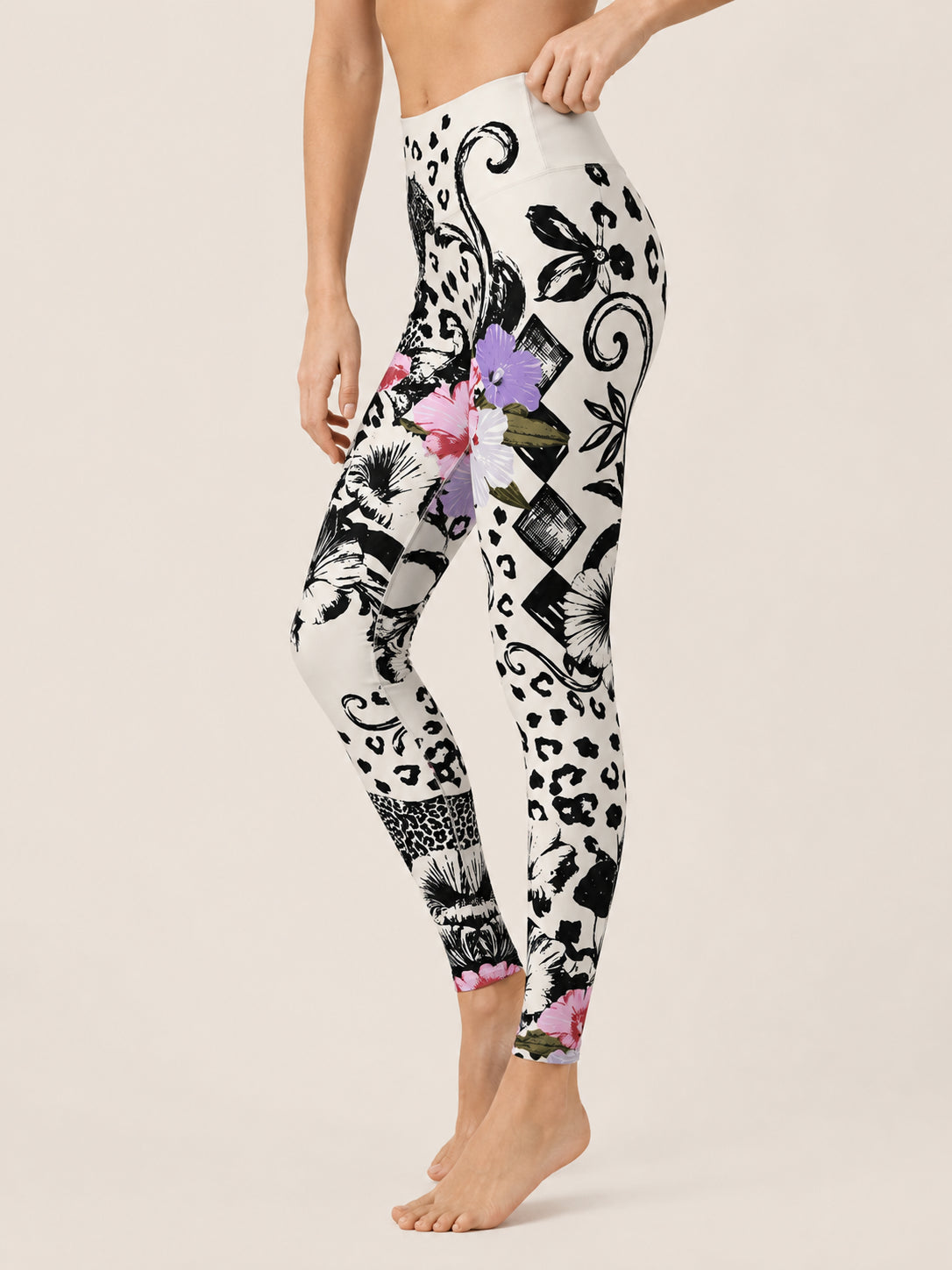 Leopard Floral Panther  Sculpt Leggings