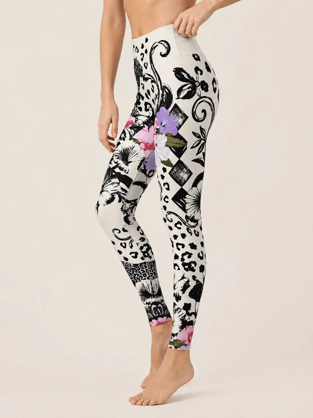Leopard Floral Panther  Sculpt Leggings