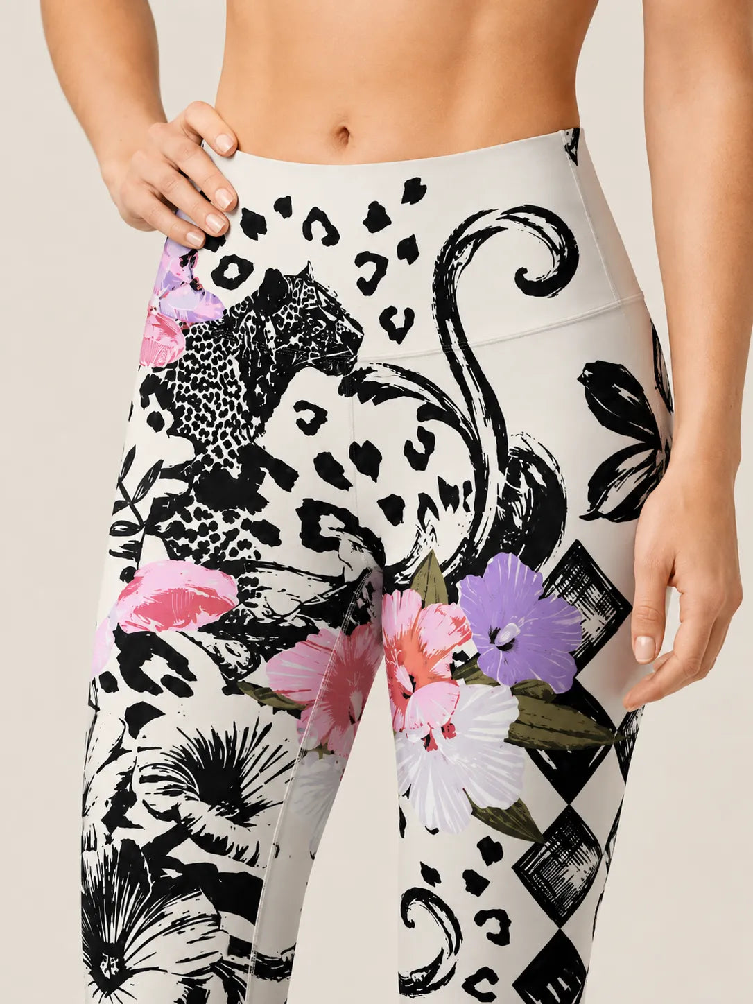 Leopard Floral Panther  Sculpt Leggings