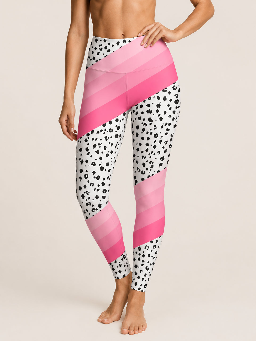 Pink Gradient Dalmatian  Sculpt Leggings