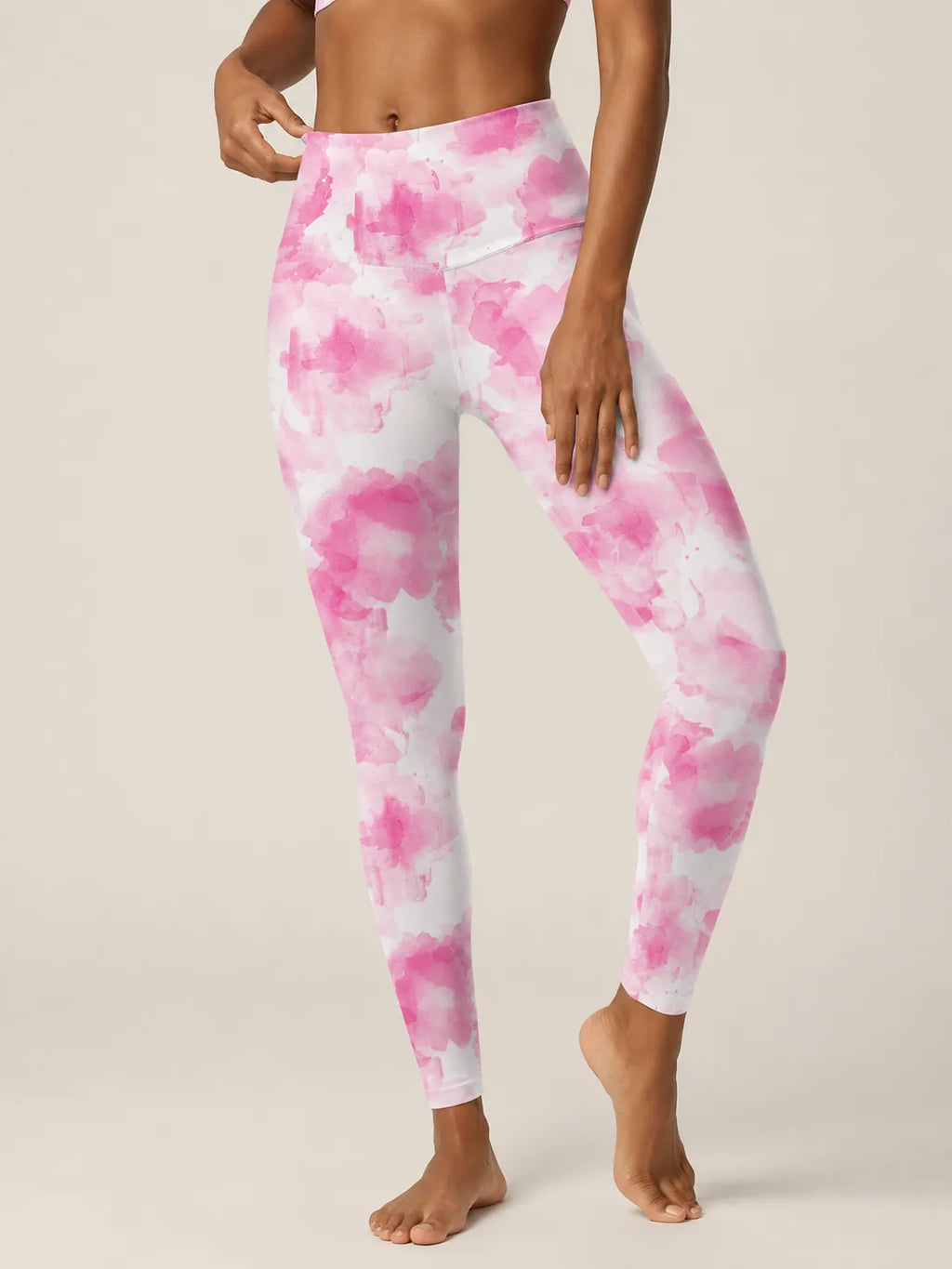 Pink Watercolor Cloud  Sculpt Leggings