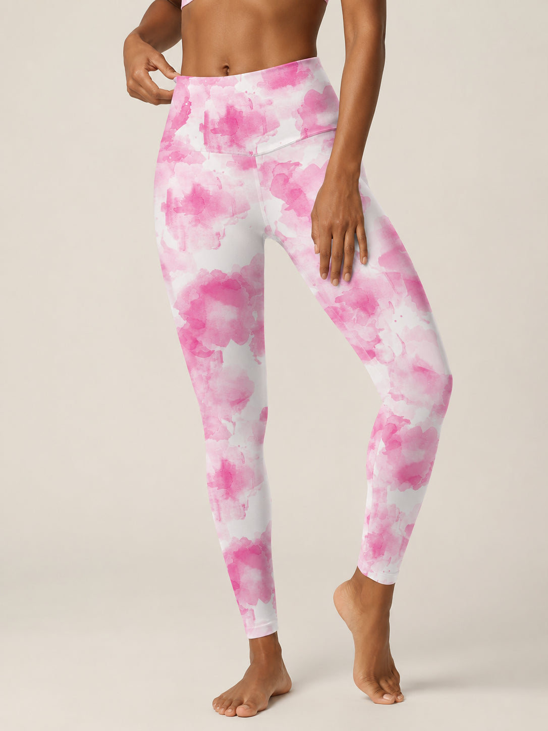 Pink Watercolor Cloud  Sculpt Leggings