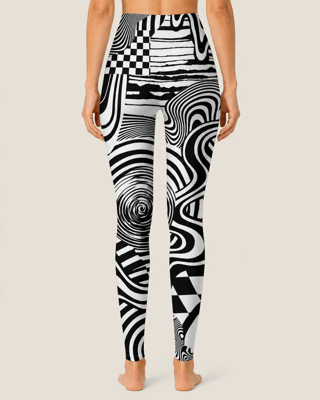 Monochrome Optical Maze High-Rise Leggings