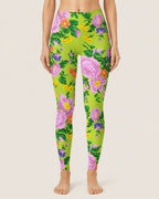 Lime Blossom Garden High-Rise  Leggings