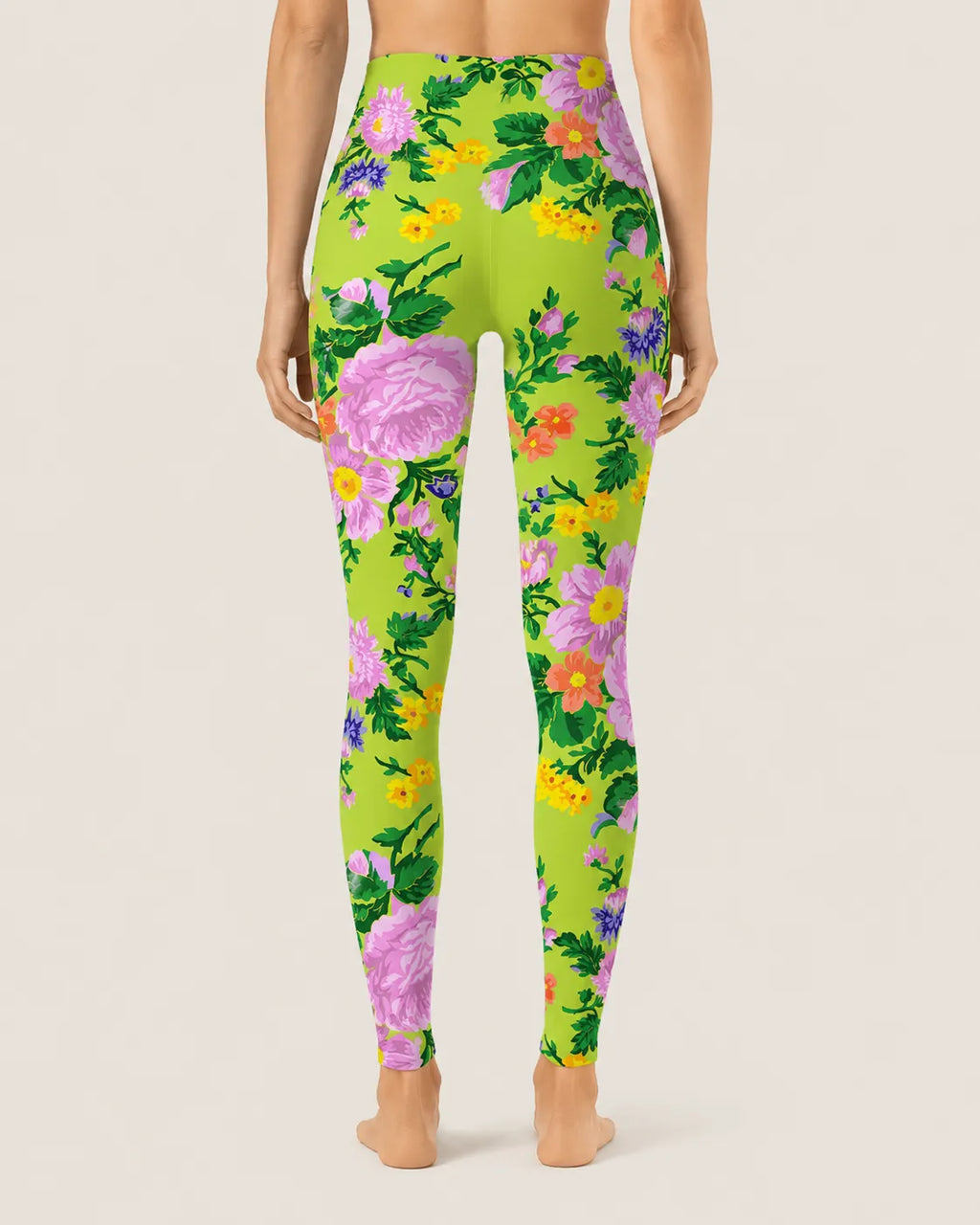 Lime Blossom Garden High-Rise  Leggings