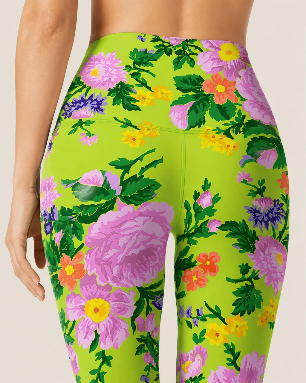 Lime Blossom Garden High-Rise  Leggings