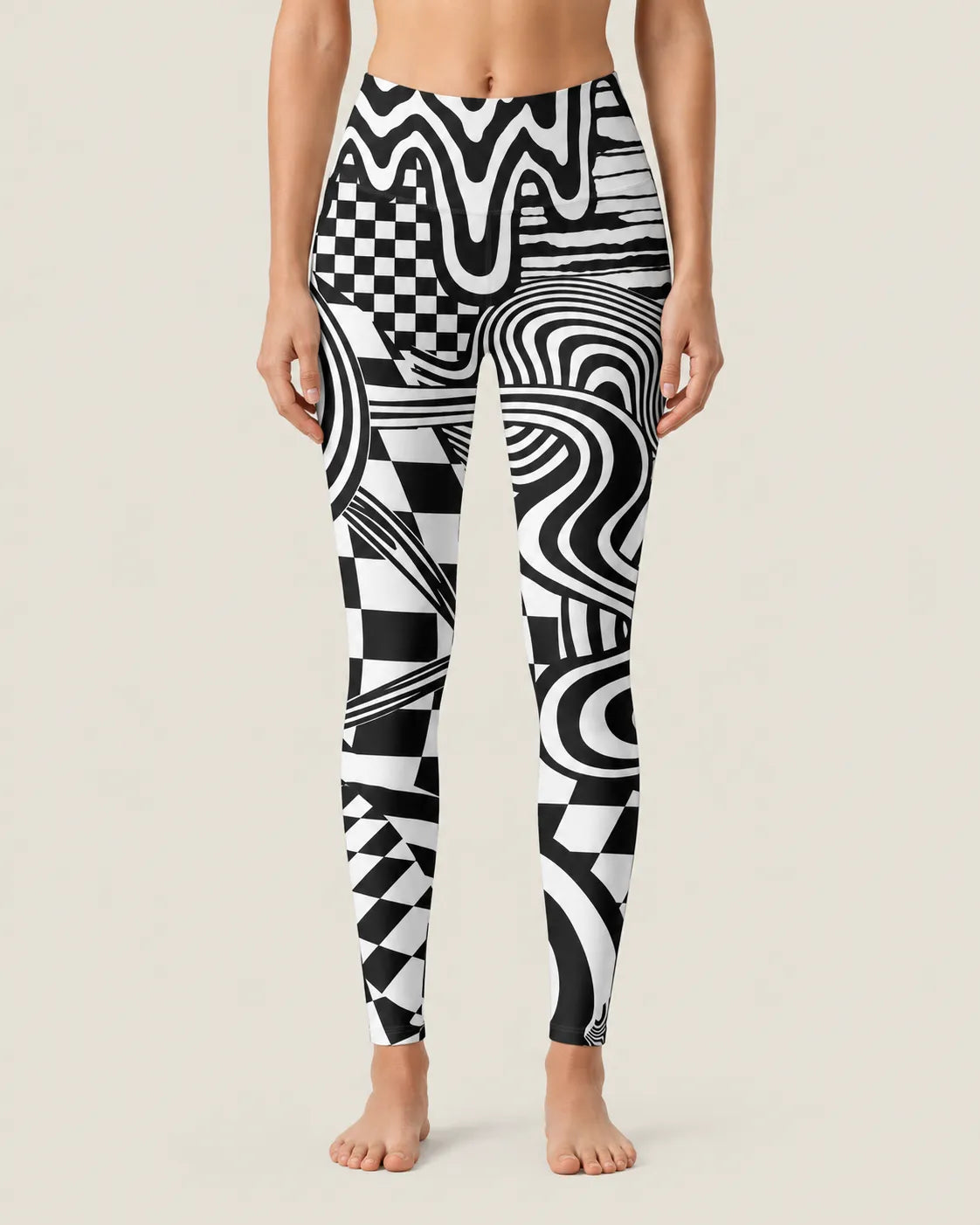 Monochrome Optical Maze High-Rise Leggings
