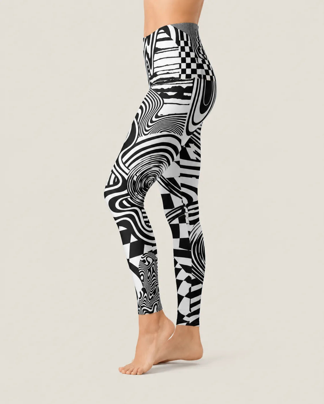 Monochrome Optical Maze High-Rise Leggings
