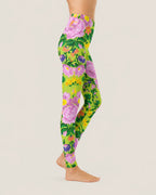 Lime Blossom Garden High-Rise  Leggings