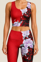 Crimson Sakura Shadow High-Rise Leggings Set