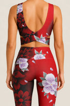 Crimson Sakura Shadow High-Rise Leggings Set