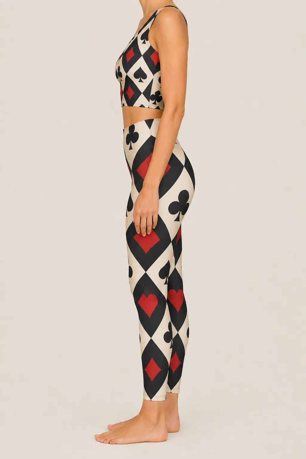 Card Suit Harlequin High-Rise Leggings Set