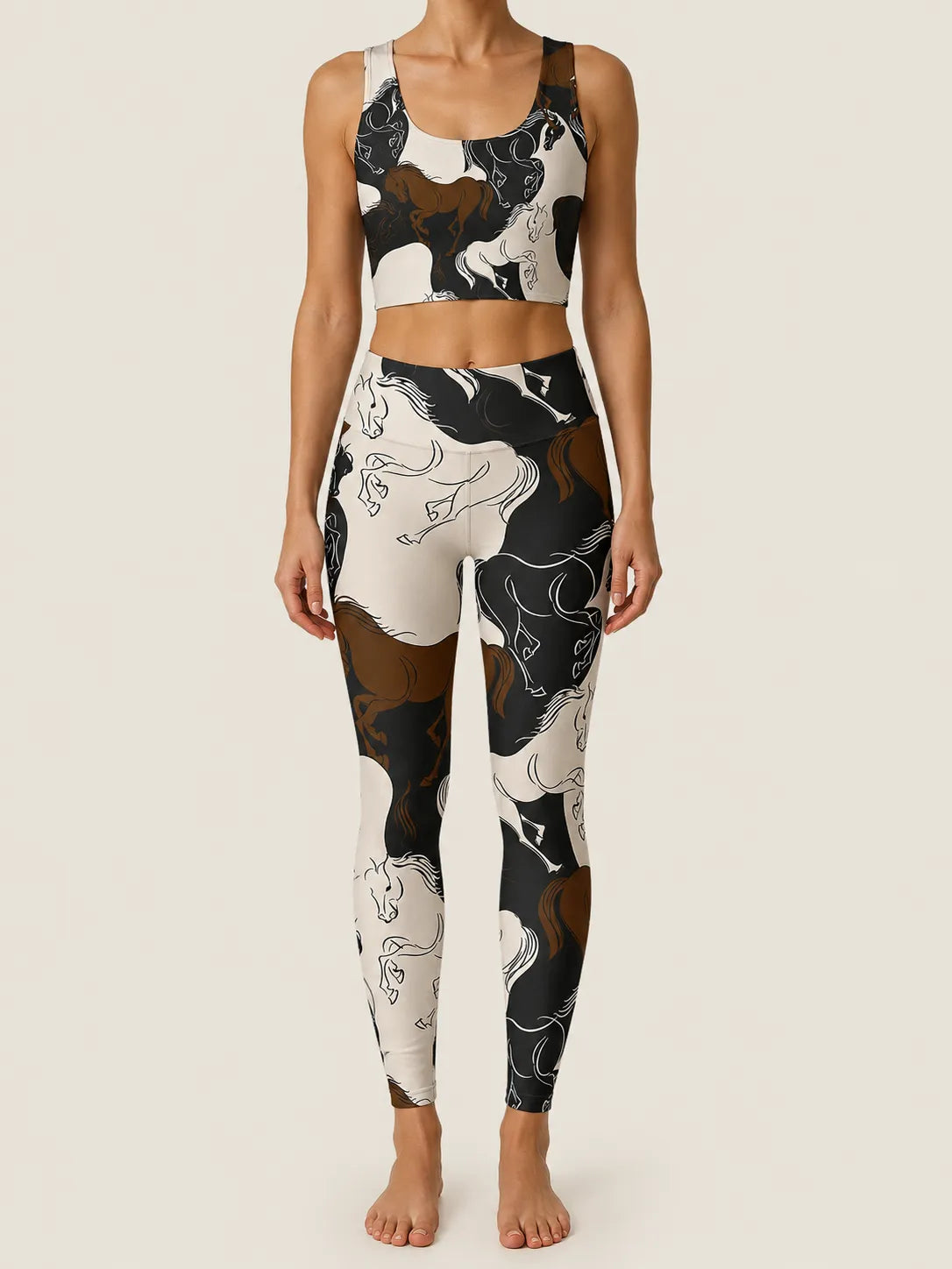 Wild Stallion Sketch Longline Sports Bra Set