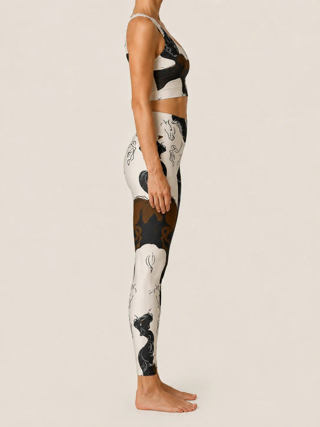 Wild Stallion Sketch Longline Sports Bra Set