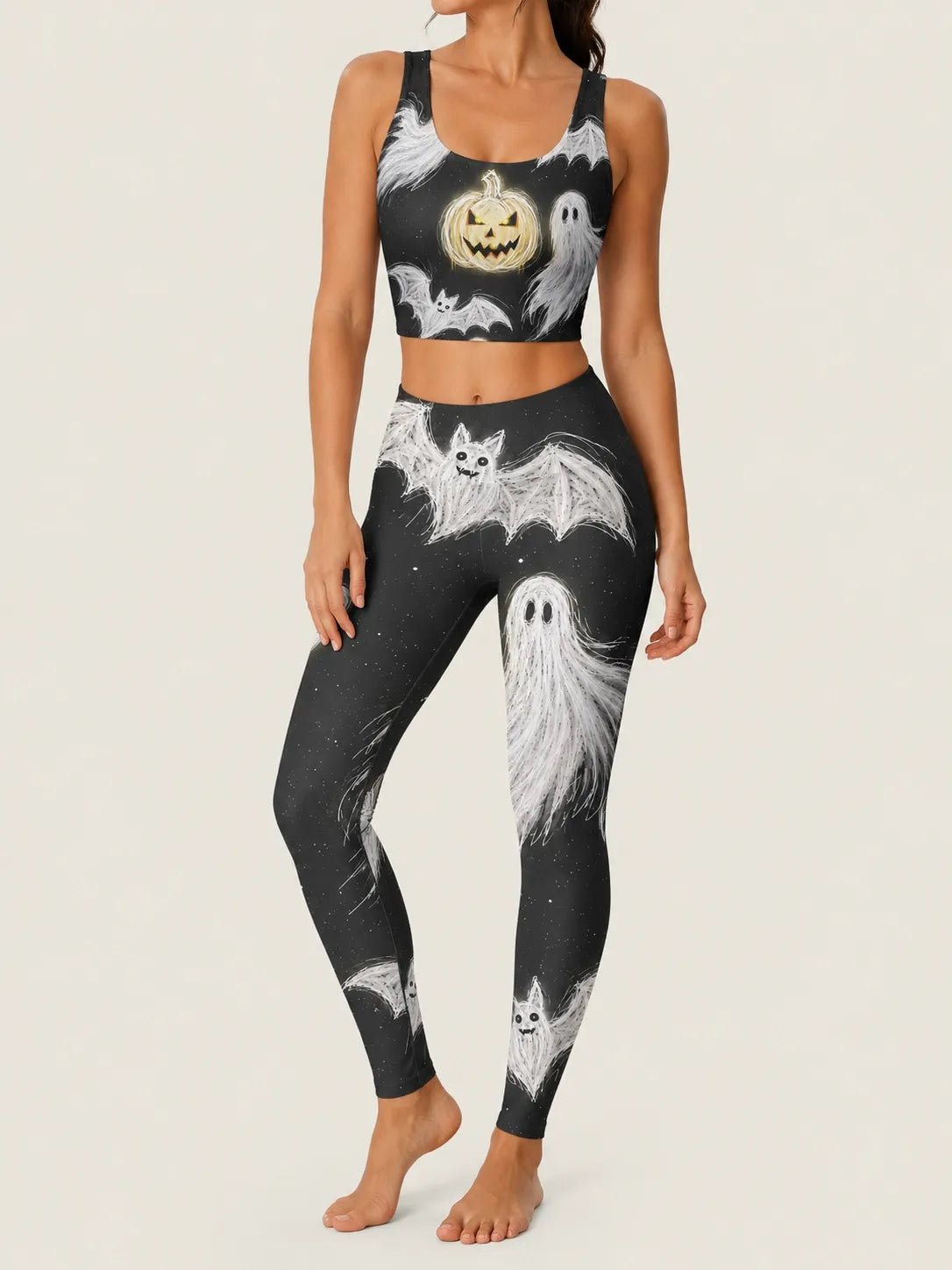 Midnight Haunt Longline Sports Bra Set