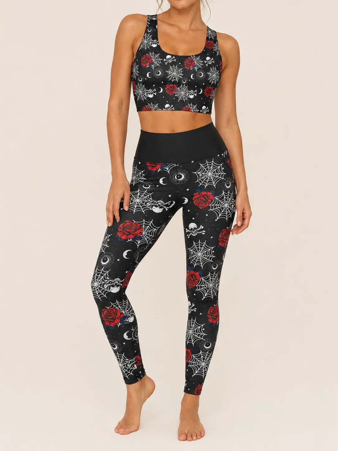 Midnight Rose Longline Sports Bra Set