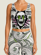Dollar Skull Graphic Longline Sports Bra Set