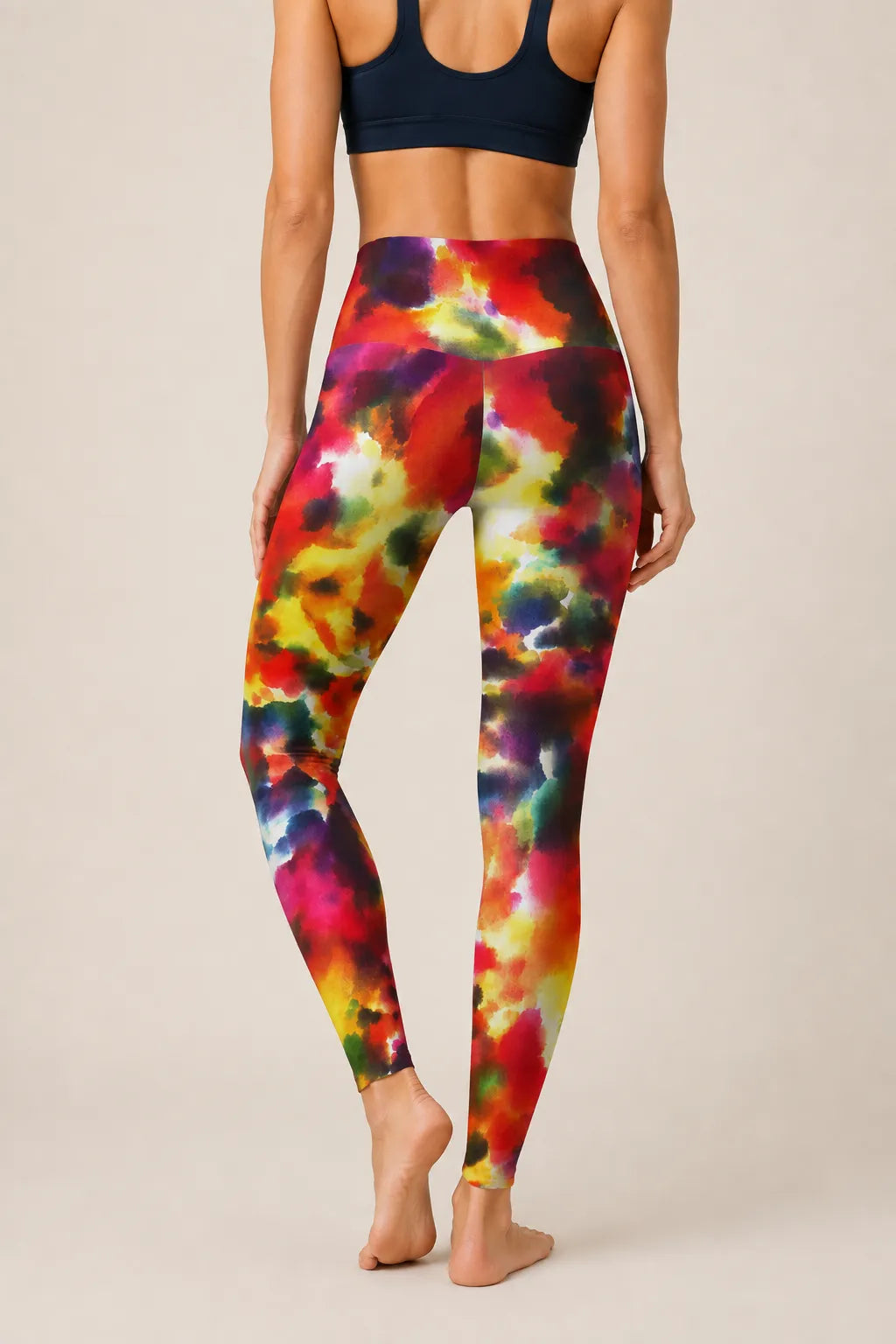 Abstract Watercolor High-Rise Leggings
