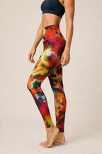 Abstract Watercolor High-Rise Leggings