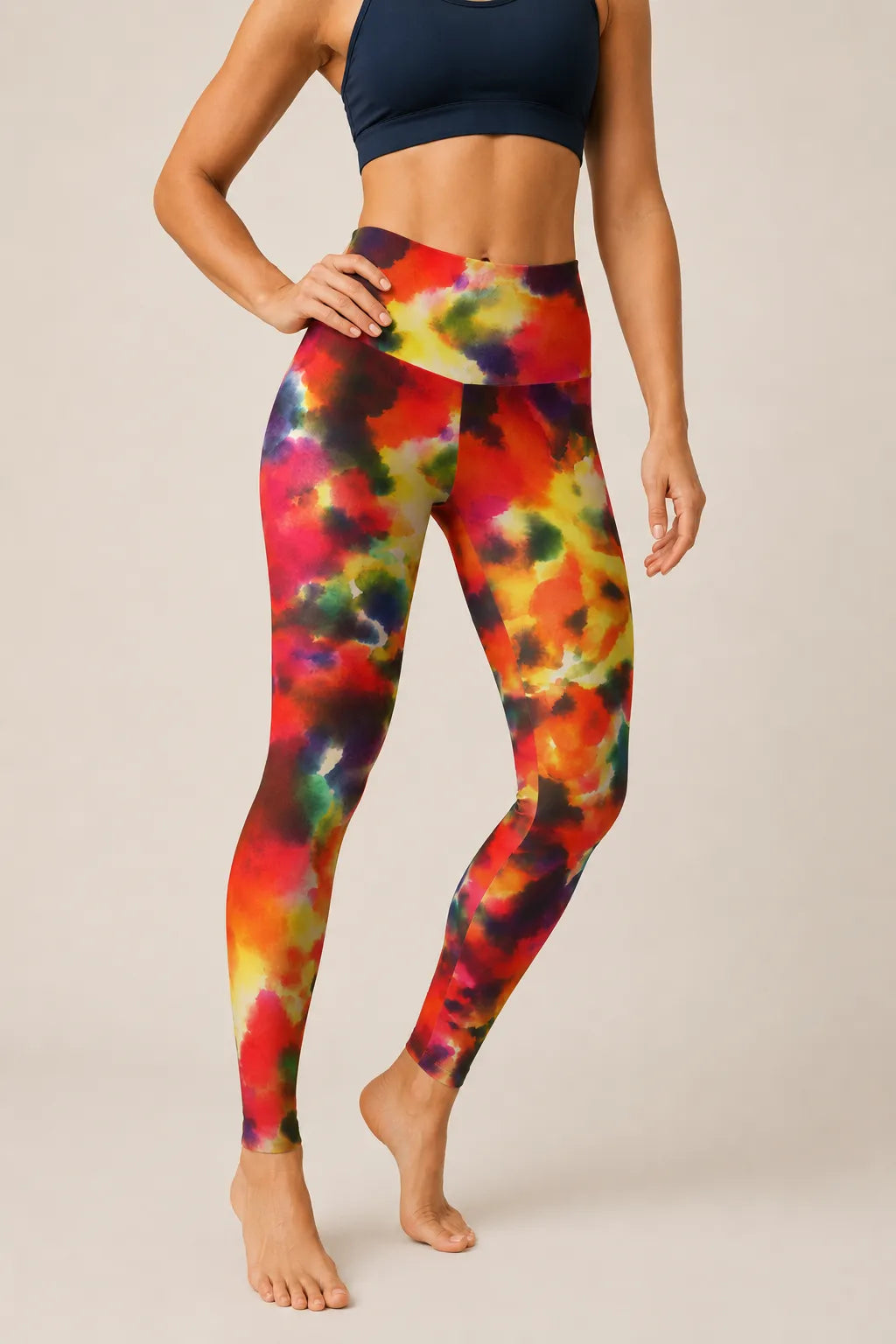 Abstract Watercolor High-Rise Leggings