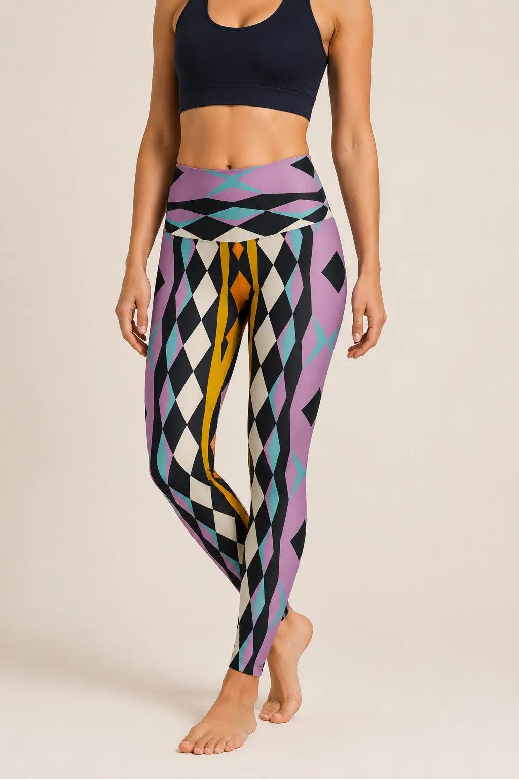 Modern Harlequin High-Rise Leggings