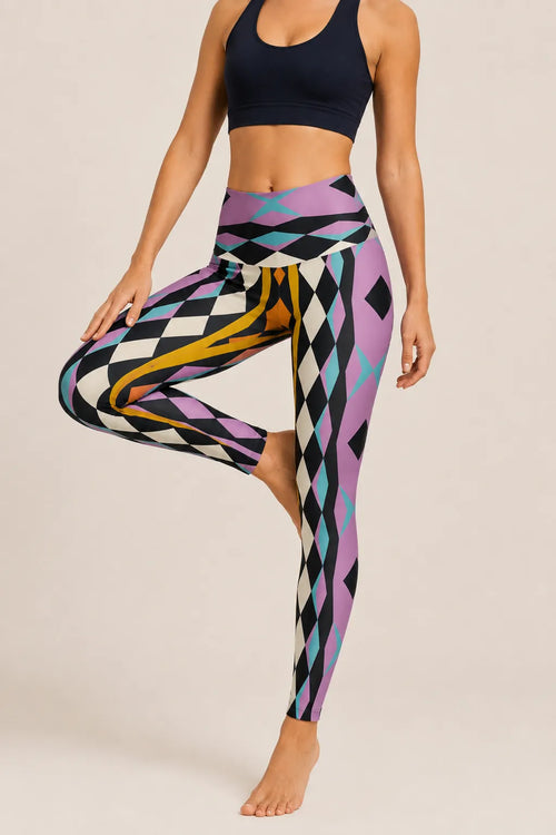 Modern Harlequin High-Rise Leggings