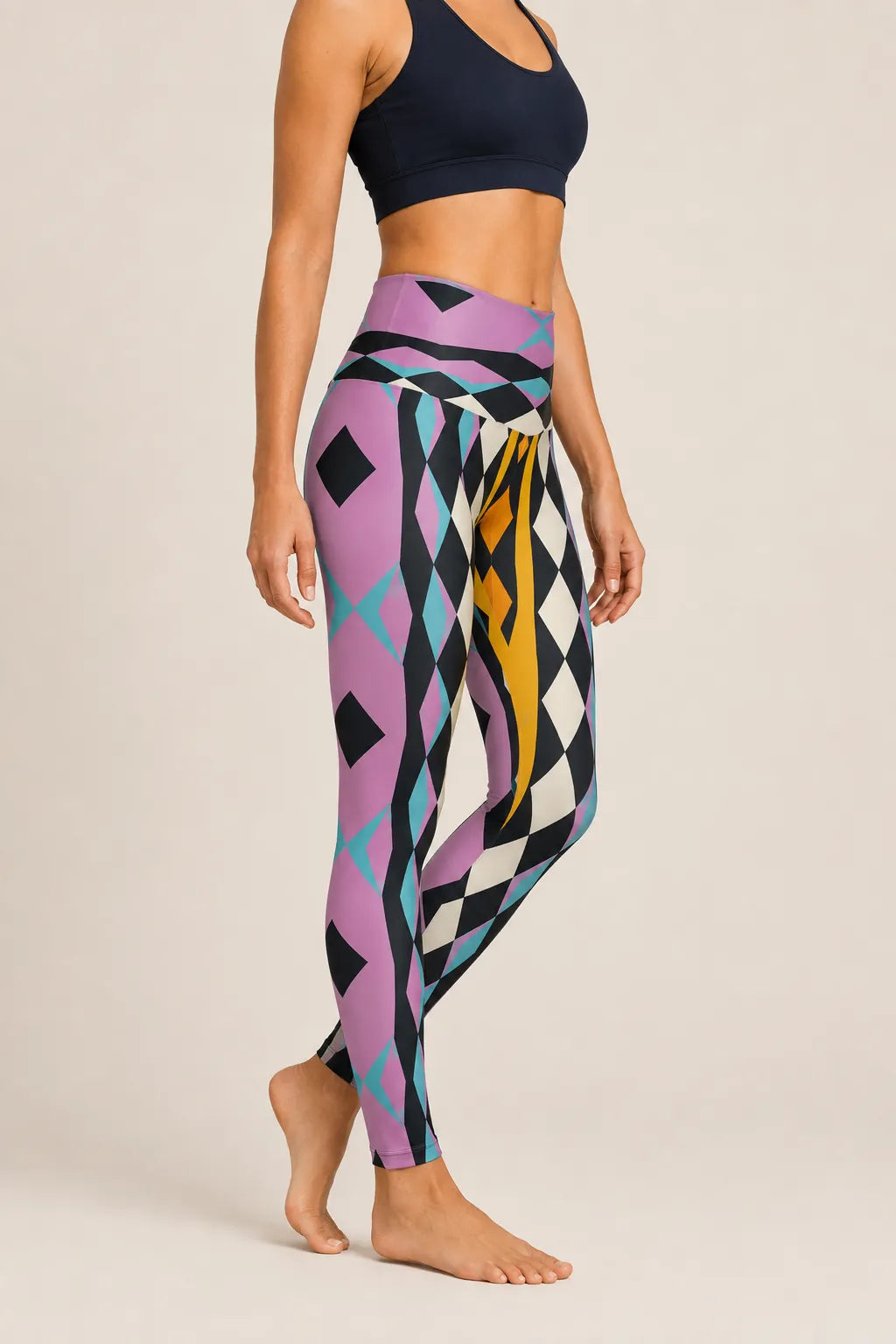 Modern Harlequin High-Rise Leggings