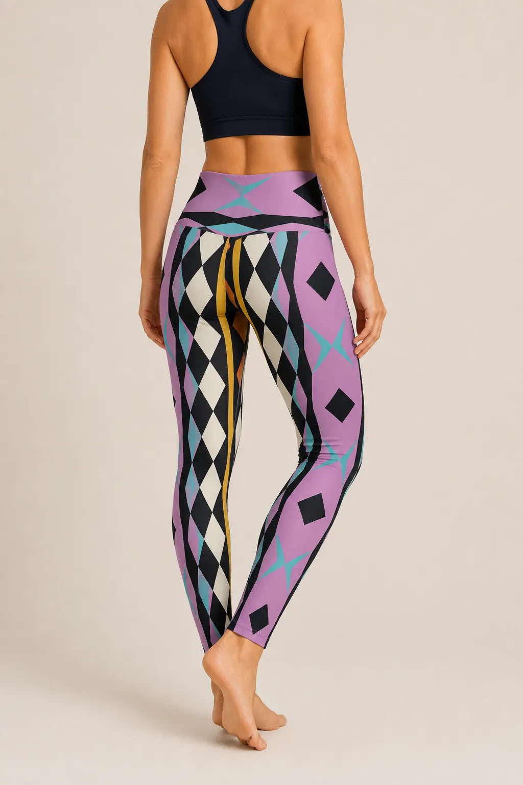 Modern Harlequin High-Rise Leggings