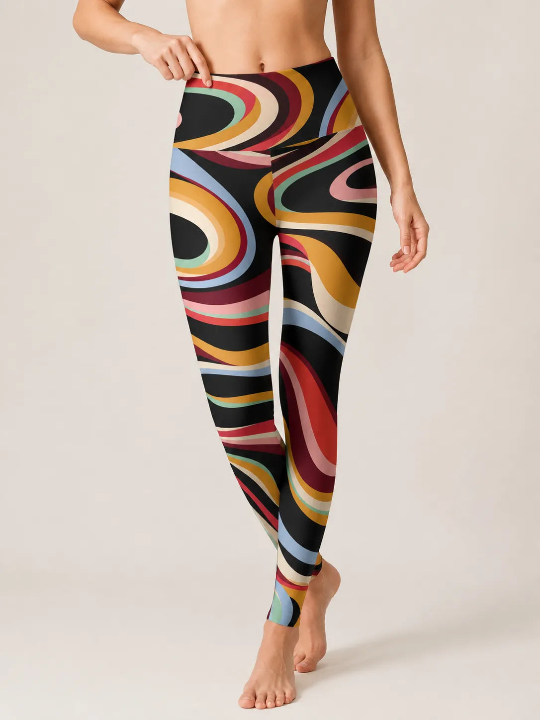 Retro Wave Motion High-Rise Leggings
