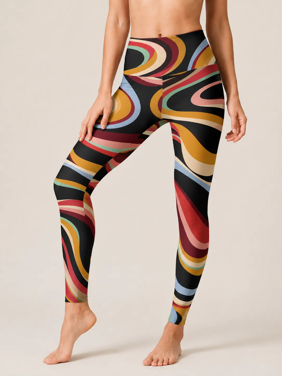 Retro Wave Motion High-Rise Leggings