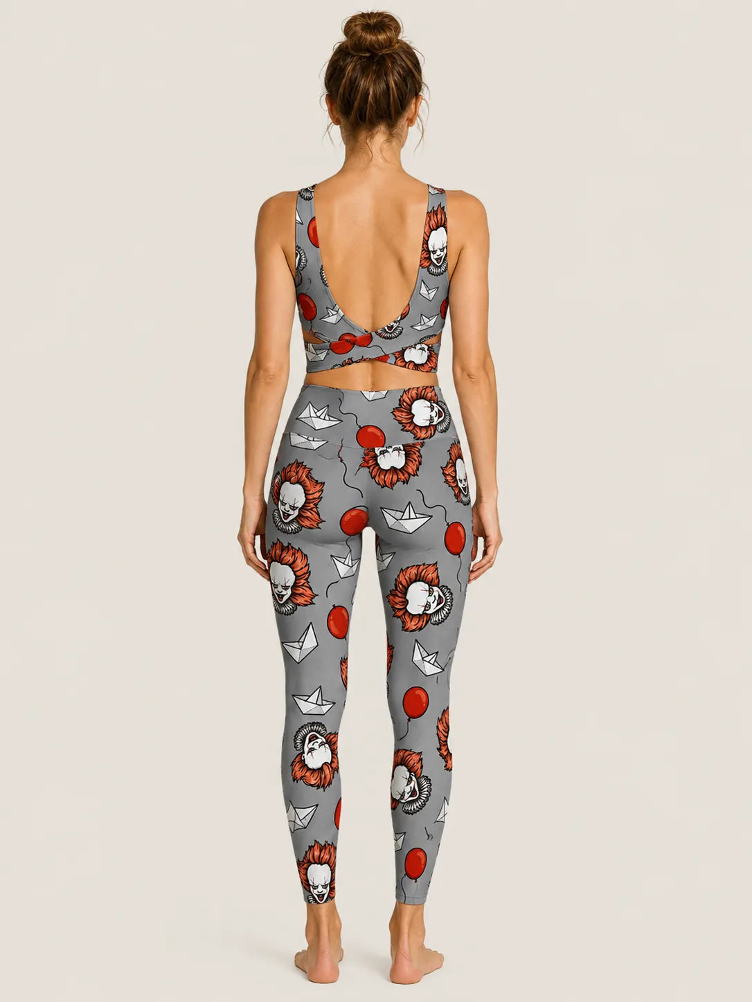 Creepy Clown Balloon Sports Bra Set