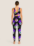 Creepy Eyeball Halloween Sports Bra Set