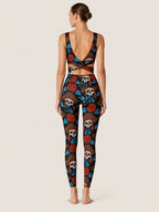 Pirate Skull Floral Sports Bra Set