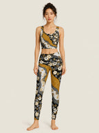 Golden Sakura Wave Sports Bra Set