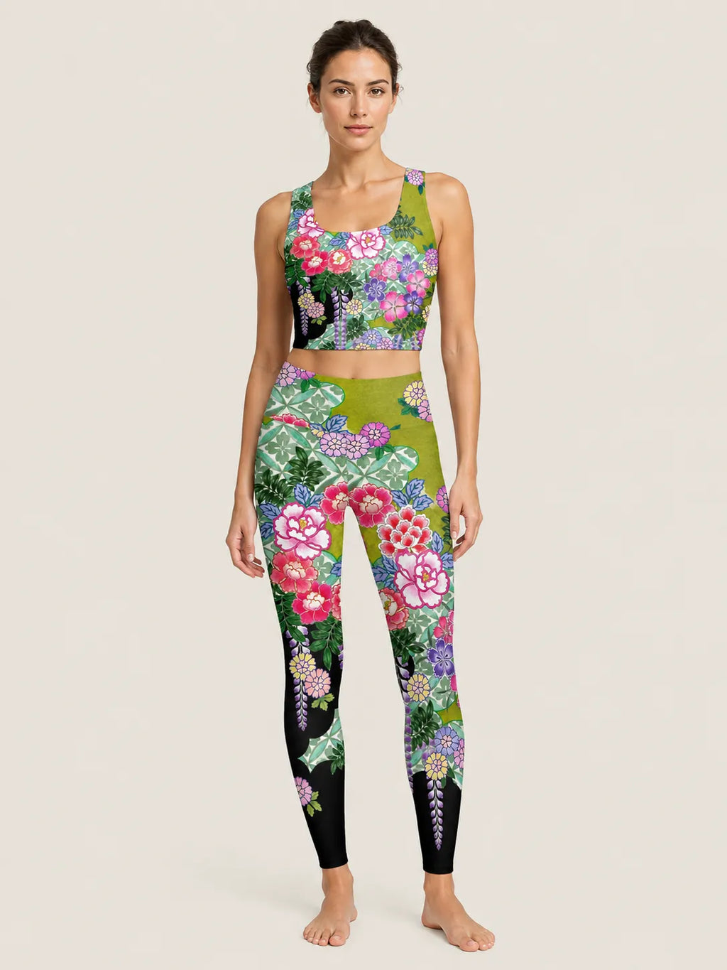 Vintage Garden Floral Sports Bra Set