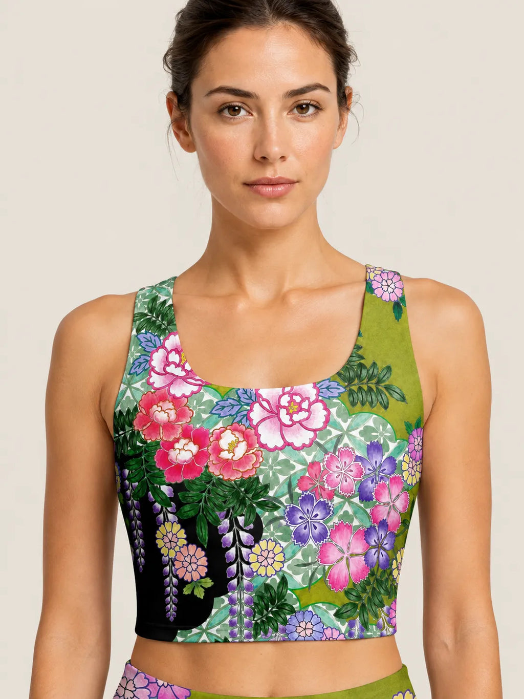 Vintage Garden Floral Sports Bra Set