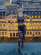 Midnight Rose Longline Sports Bra Set