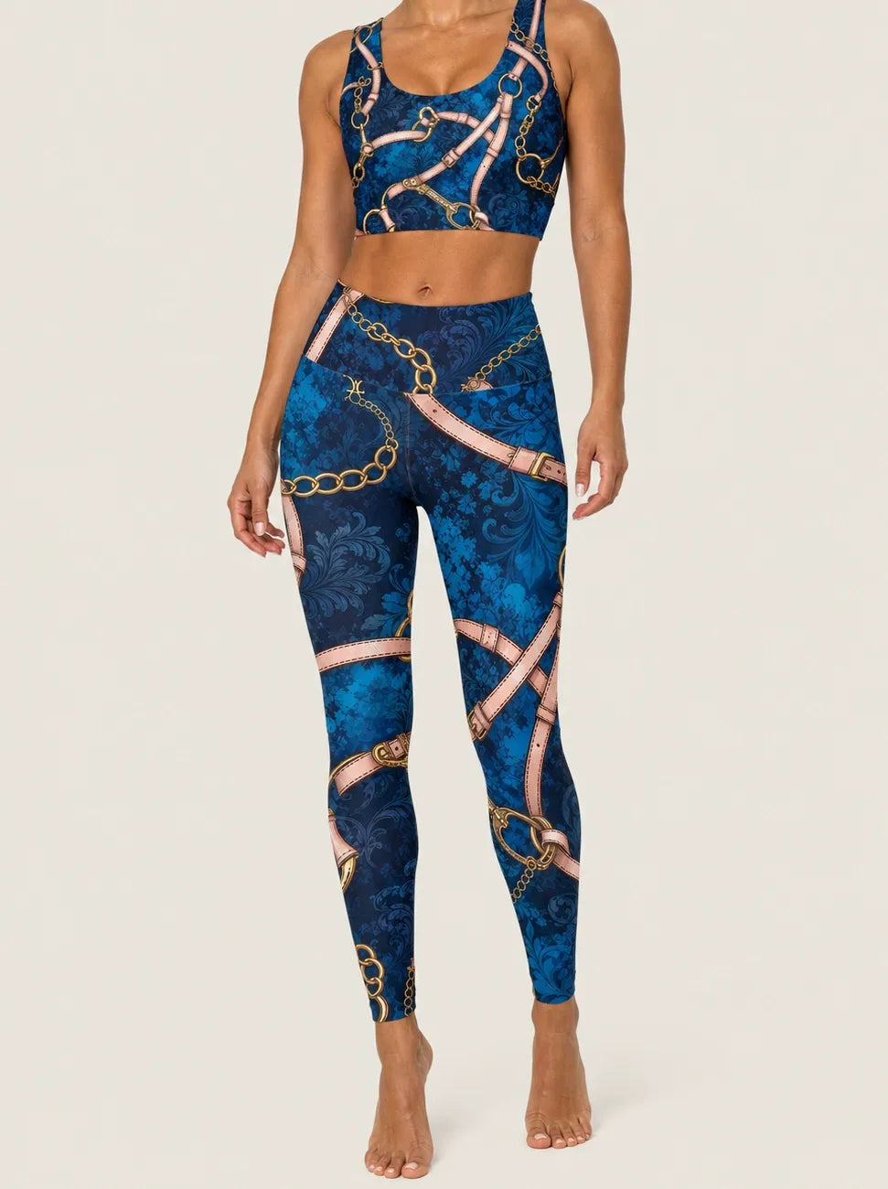 Midnight Chain Longline Sports Bra Set