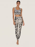 Ivory Leopard Spot Sports Bra Set