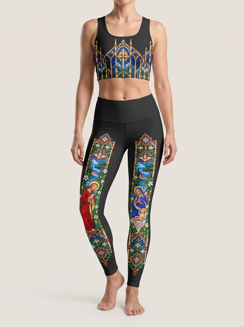 Sacred Stained Glass Sports Bra Set