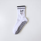 One Size Jacquard Knit Grip Yoga Crew Socks